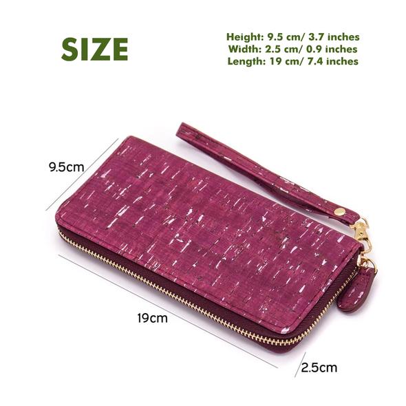 Eco Friendly Vegan Cork Ladies Wristlet Wallet