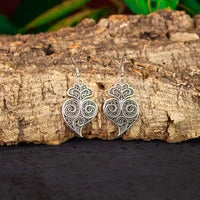 Traditional Filigree Silver Viana Heart Earrings