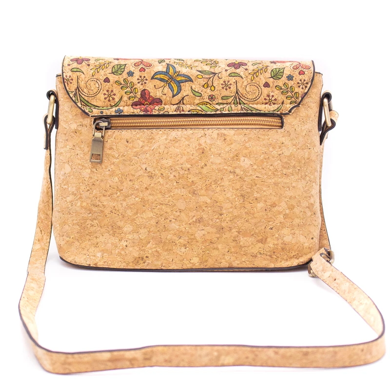 Beautiful Natural and Printed Floral Cork Women's Purse