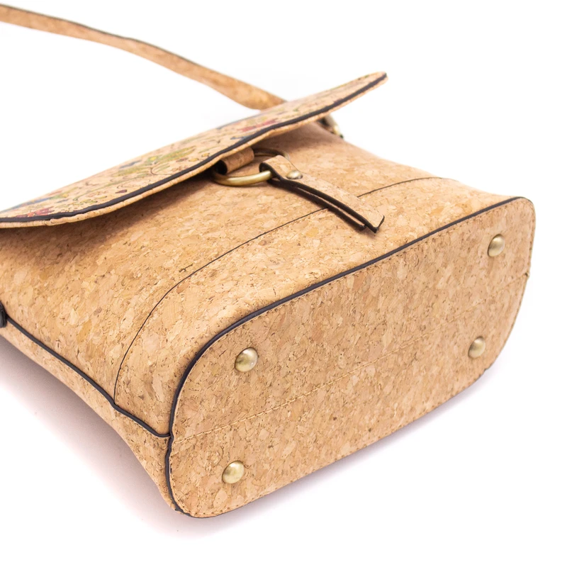 Beautiful Natural and Printed Floral Cork Women's Purse