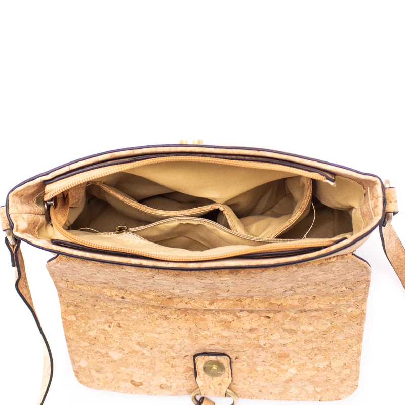 Beautiful Natural and Printed Floral Cork Women's Purse