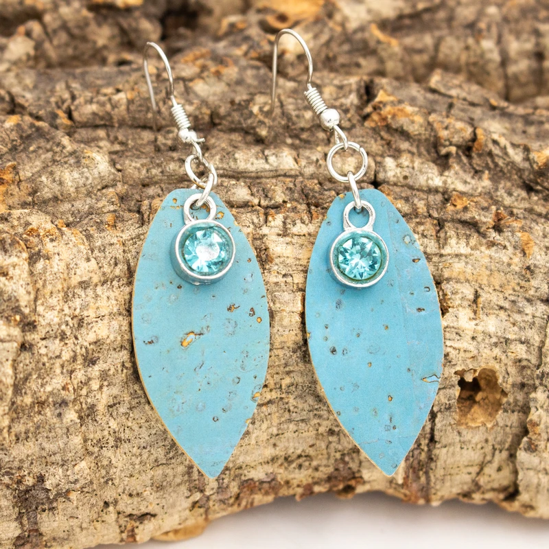 Turquoise Natural Cork Earrings