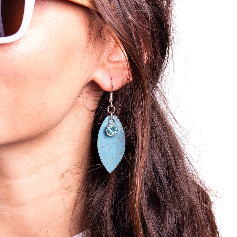 Turquoise Natural Cork Earrings